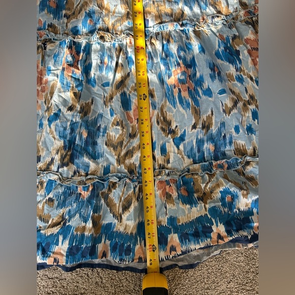 House of Harlow 1960 Zoey 100% Cotton Blue Tiered Maxi Dress - Size Large - Picture 9 of 11